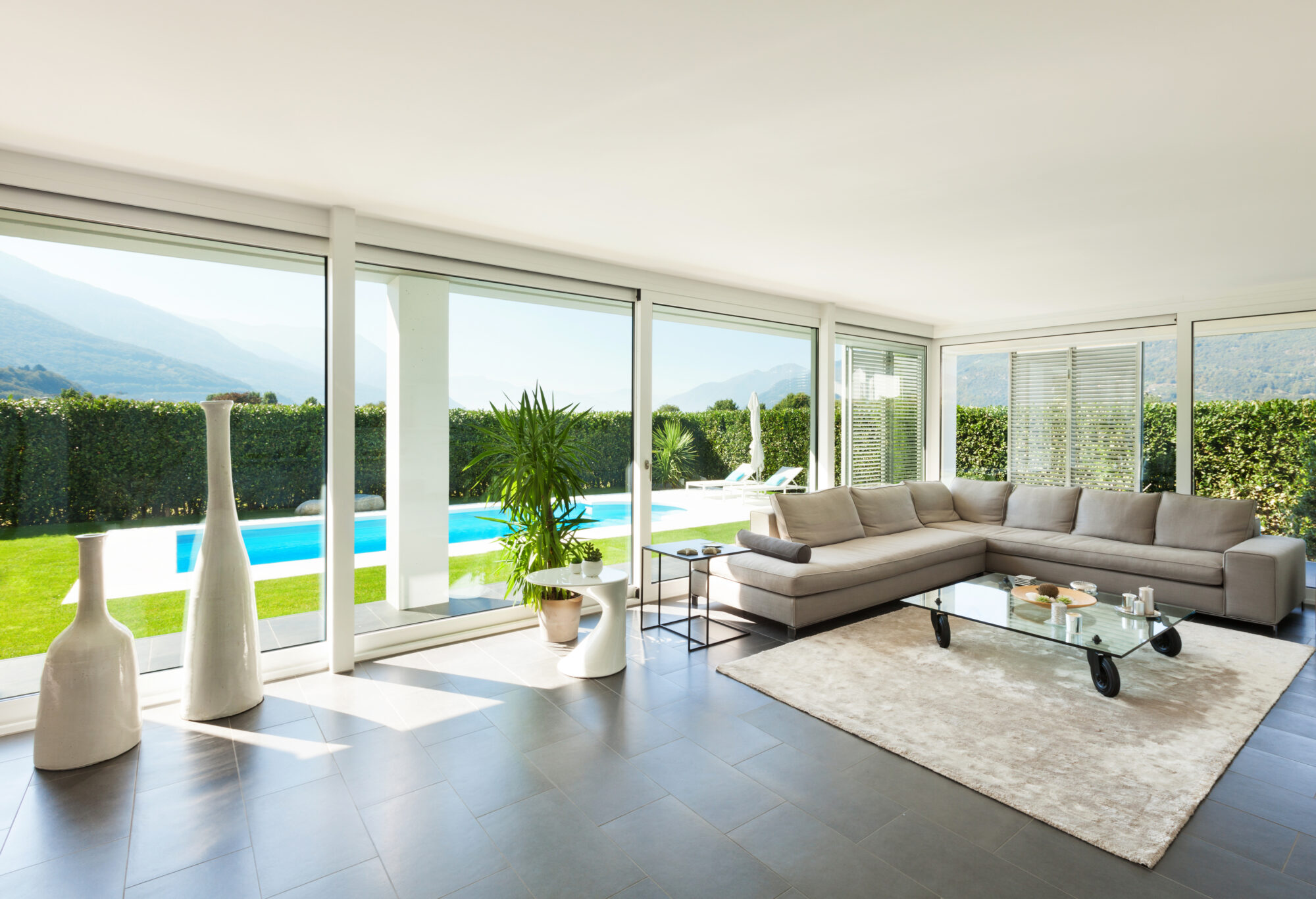 modern house, interior, beautiful living room