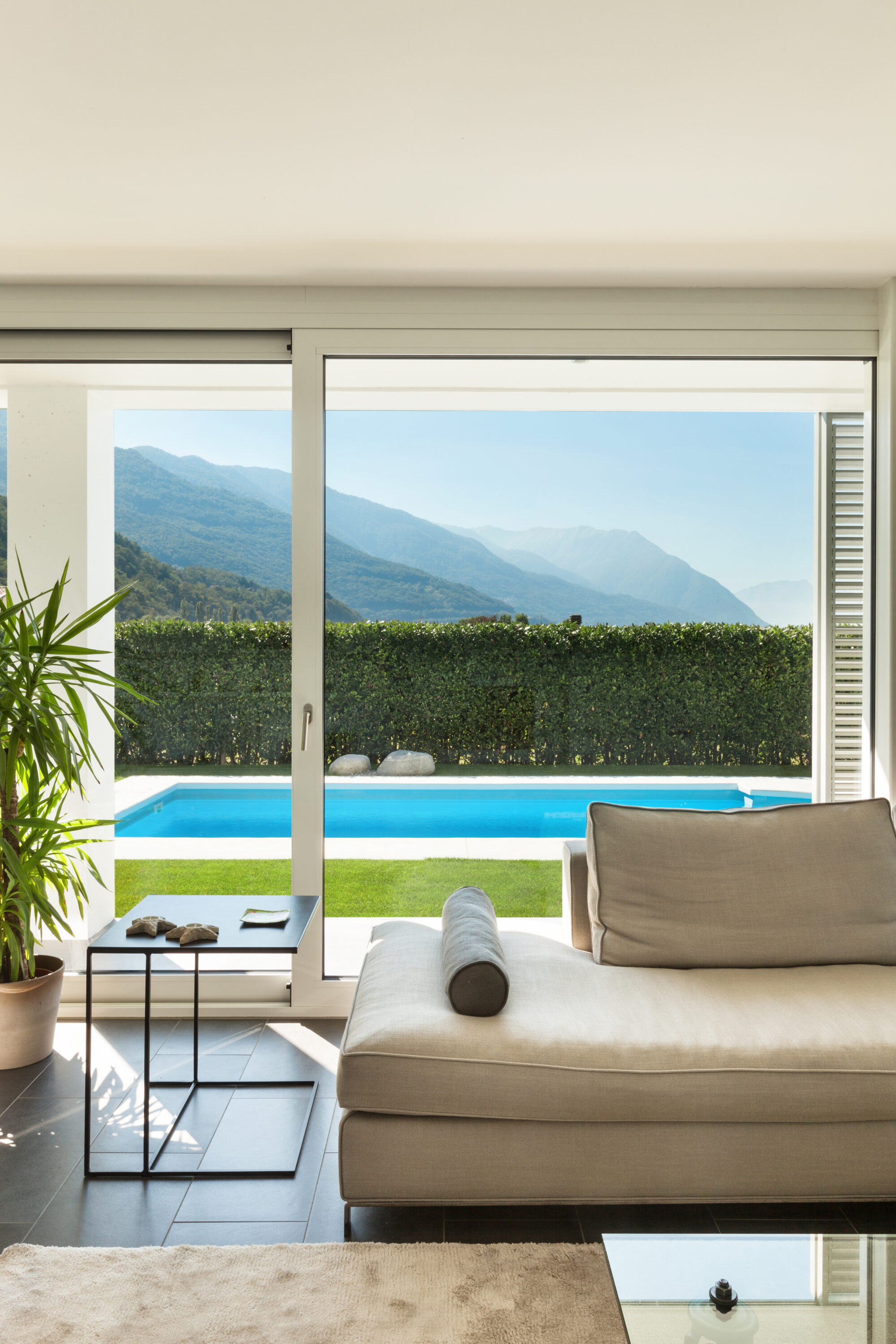 modern villa, interior, detail living room