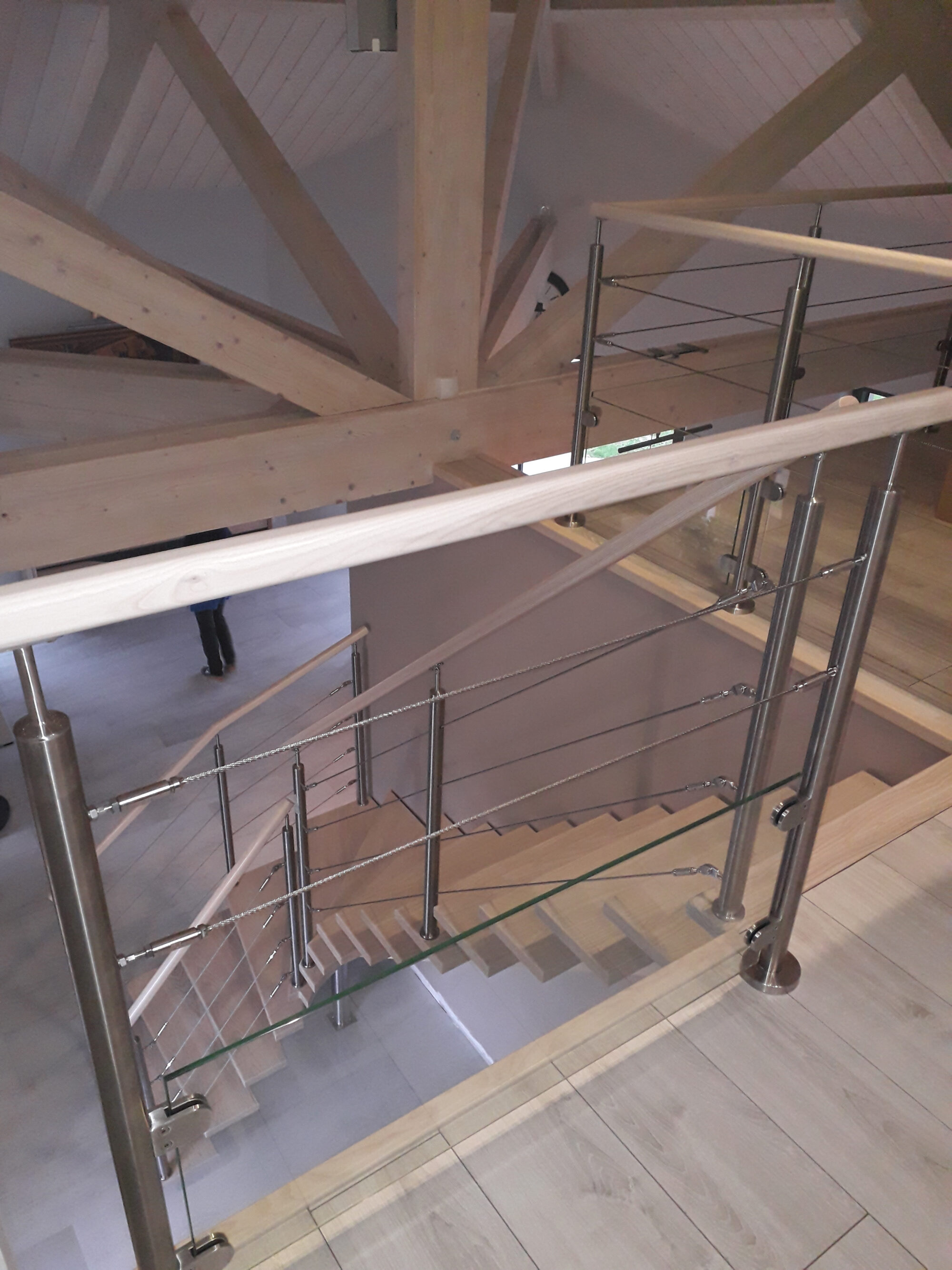 personeni escaliers escalier bois garde corps metal verre 4 14