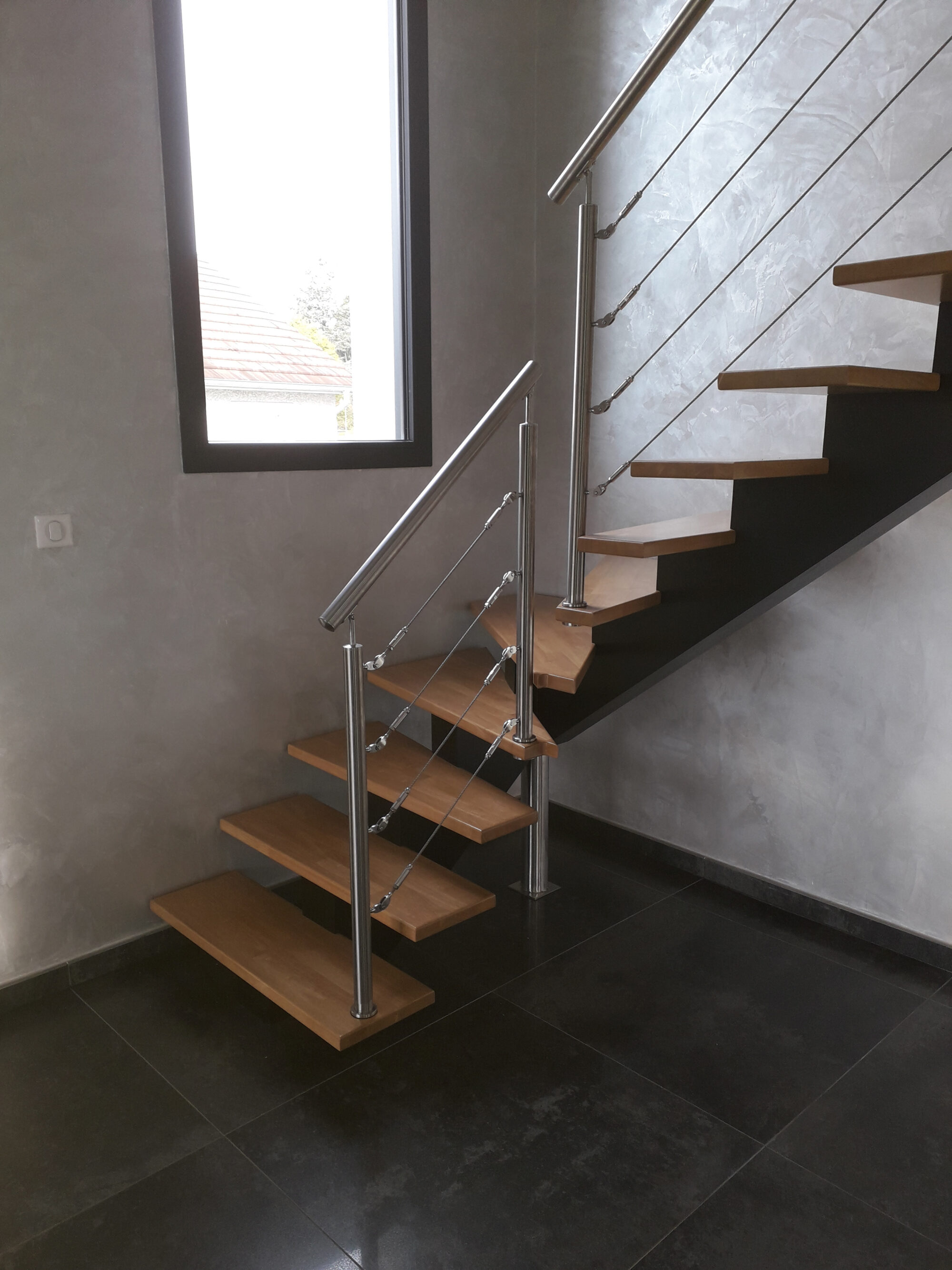 personeni escaliers escalier moderne bois metal garde corps inox 27